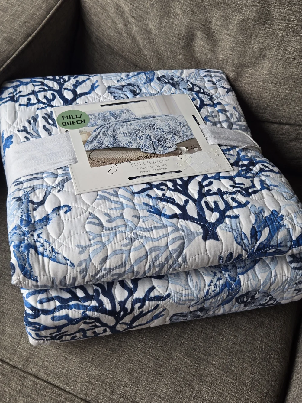 Sun and Sea Full Queen Set NWT Quilt And Shams (OEKO TEX Standard 100)